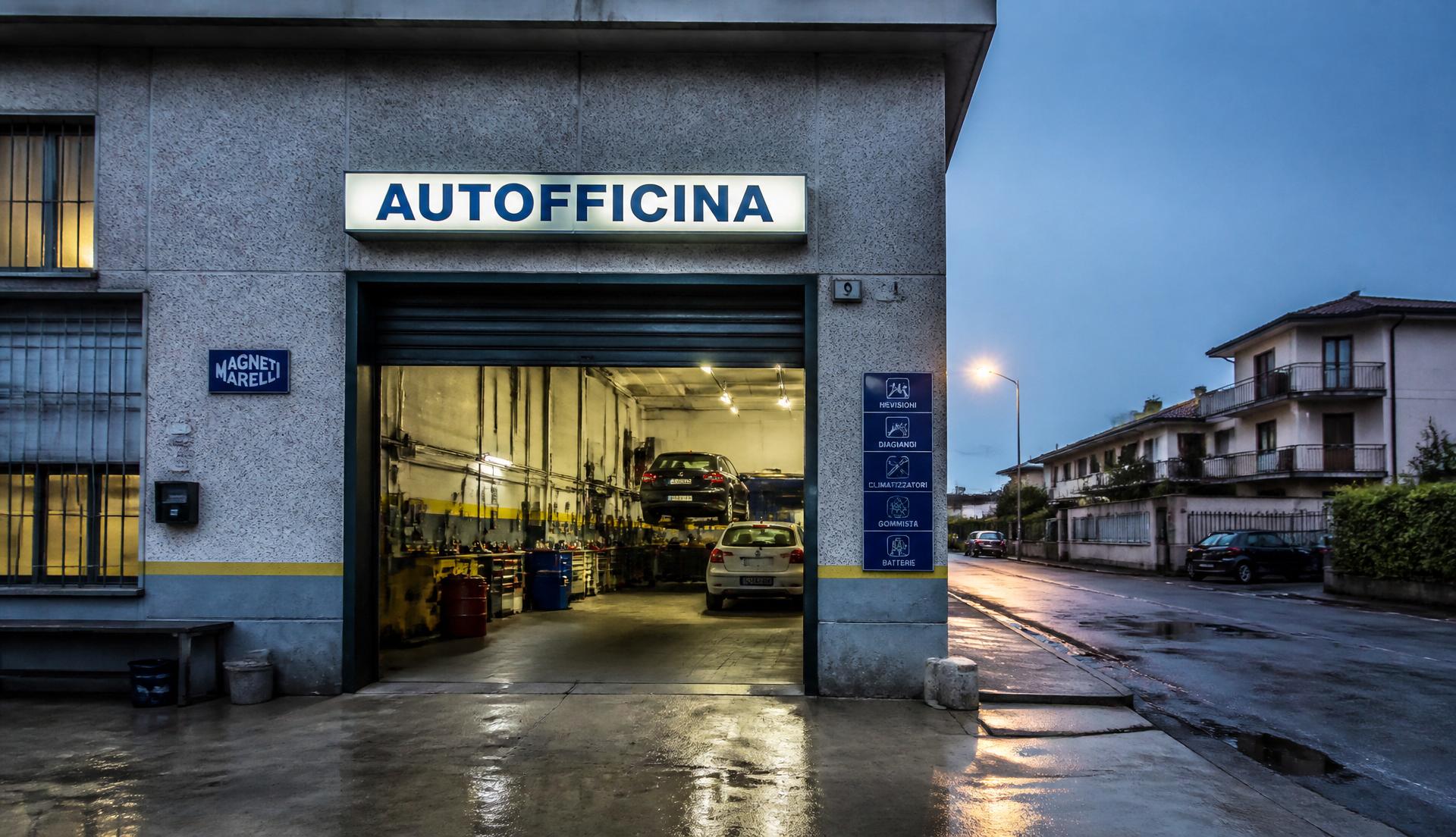 Ingresso dell'officina Autofficina 2000 in Via Montello a Marostica